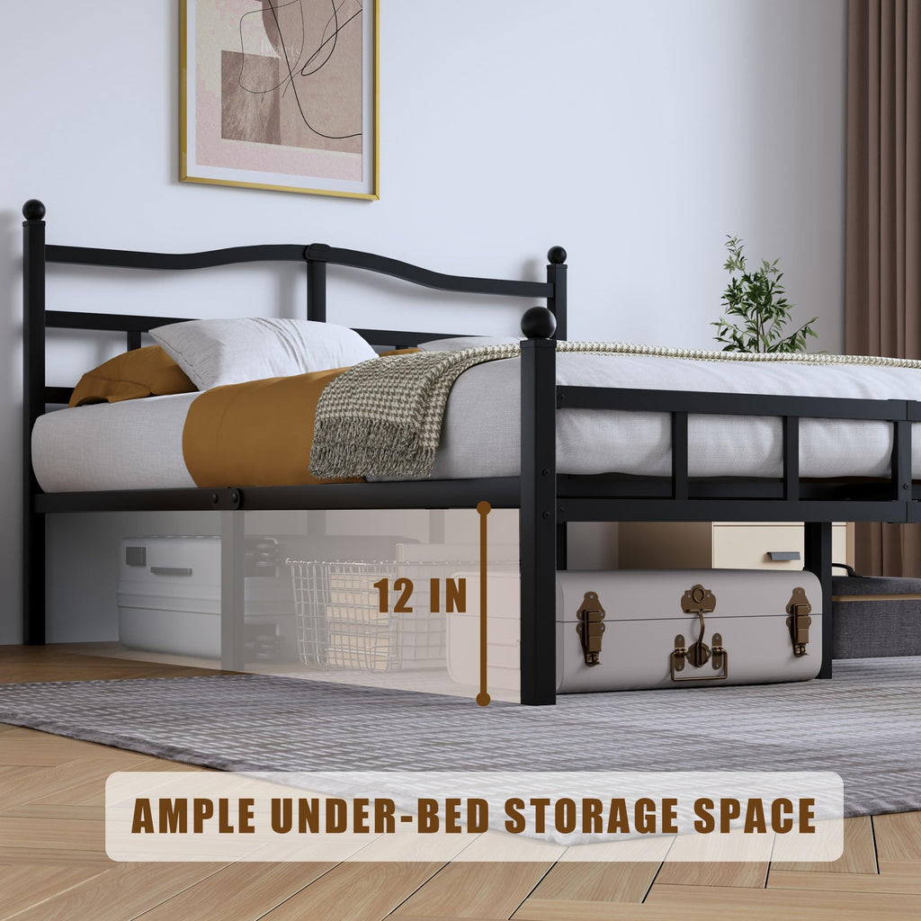 14 Inch Metal Bed Frame Full Size with Headboard Footboard F177