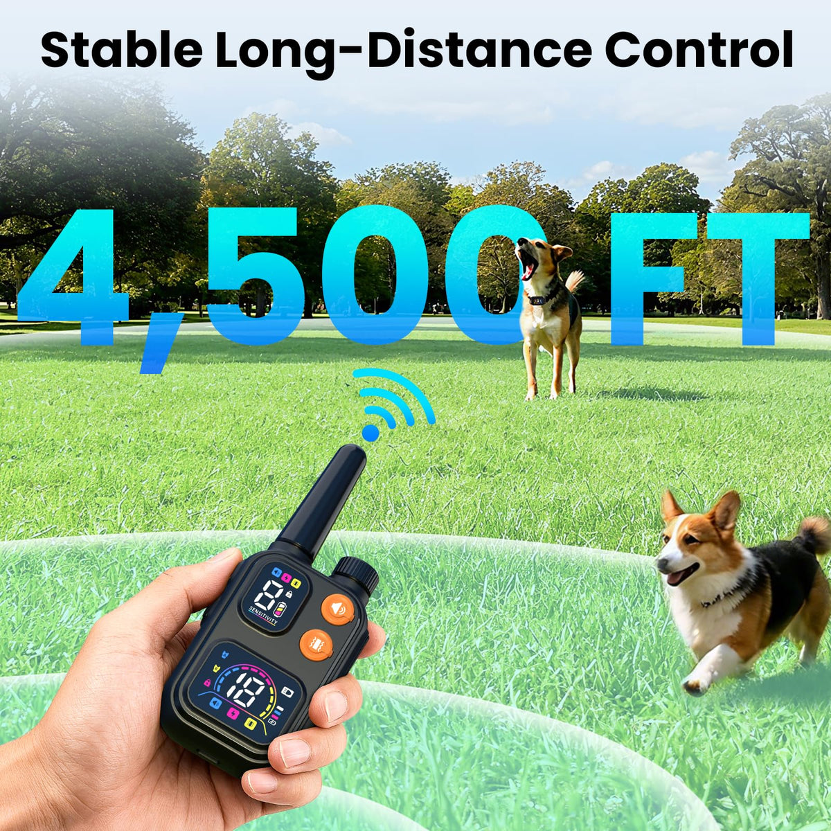 2-in-1 Dog Bark Collar with Remote, 3 Modes, IP67 Waterproof A4452
