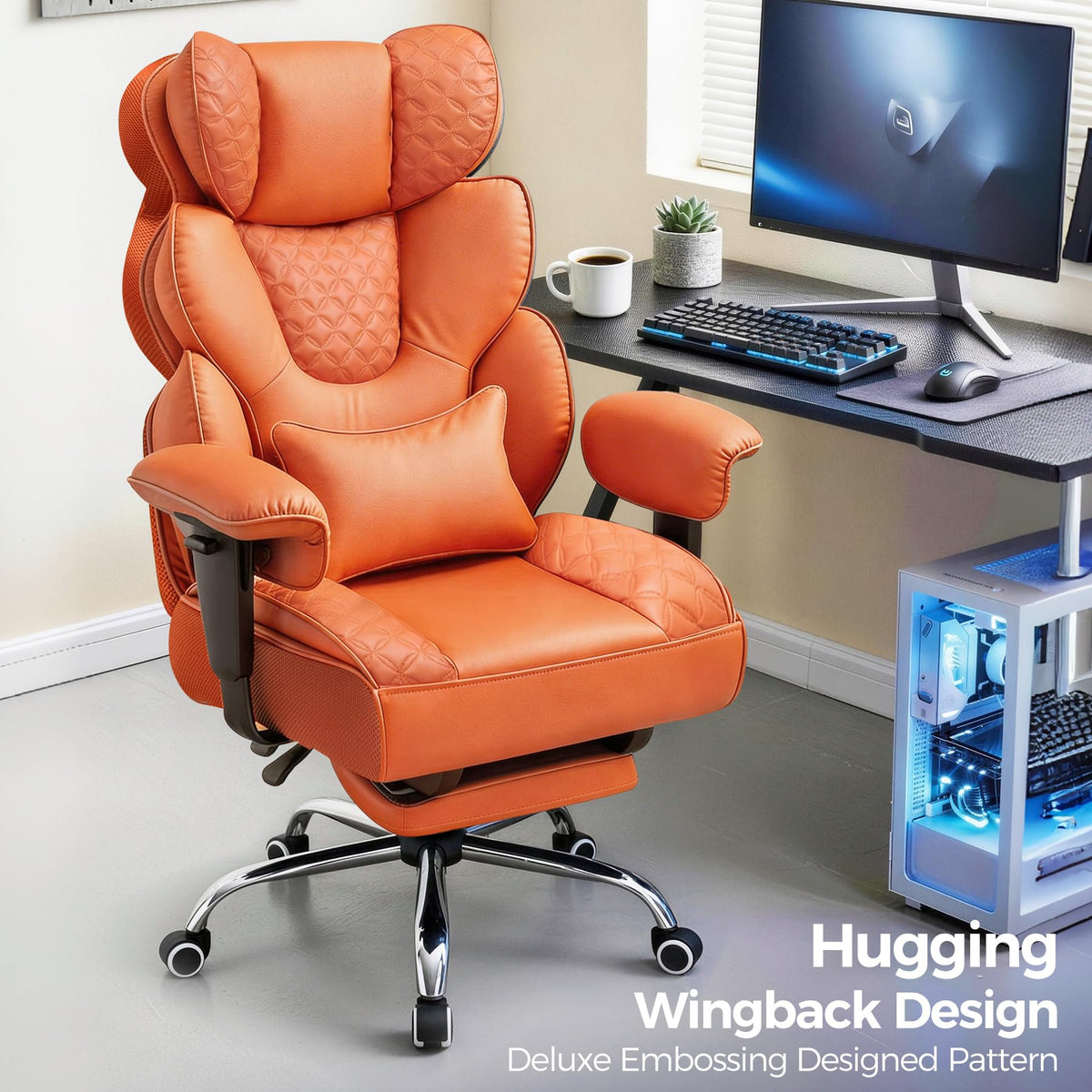 Big and Tall Ergonomic Gaming Chair with Footrest G62602
