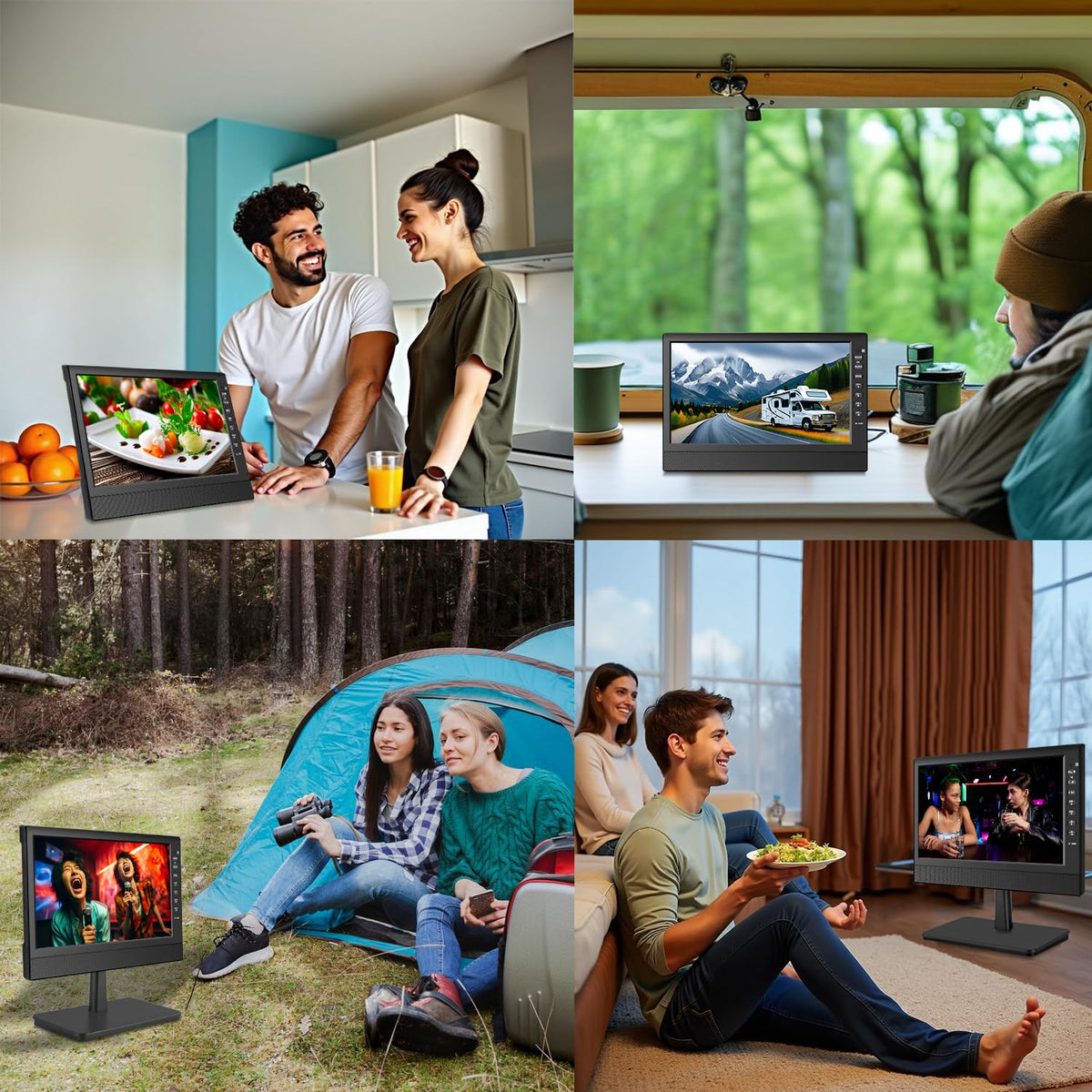 12” Portable Flat Screen TV with Digital Tuner J48183