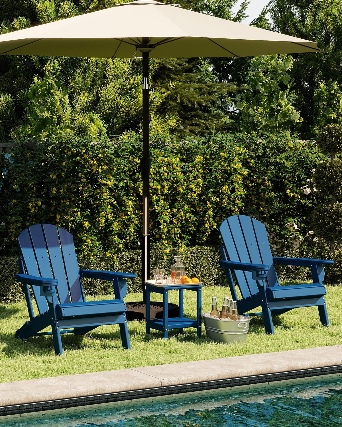 Folding Adirondack Chairs Set of 2 Blue P846732