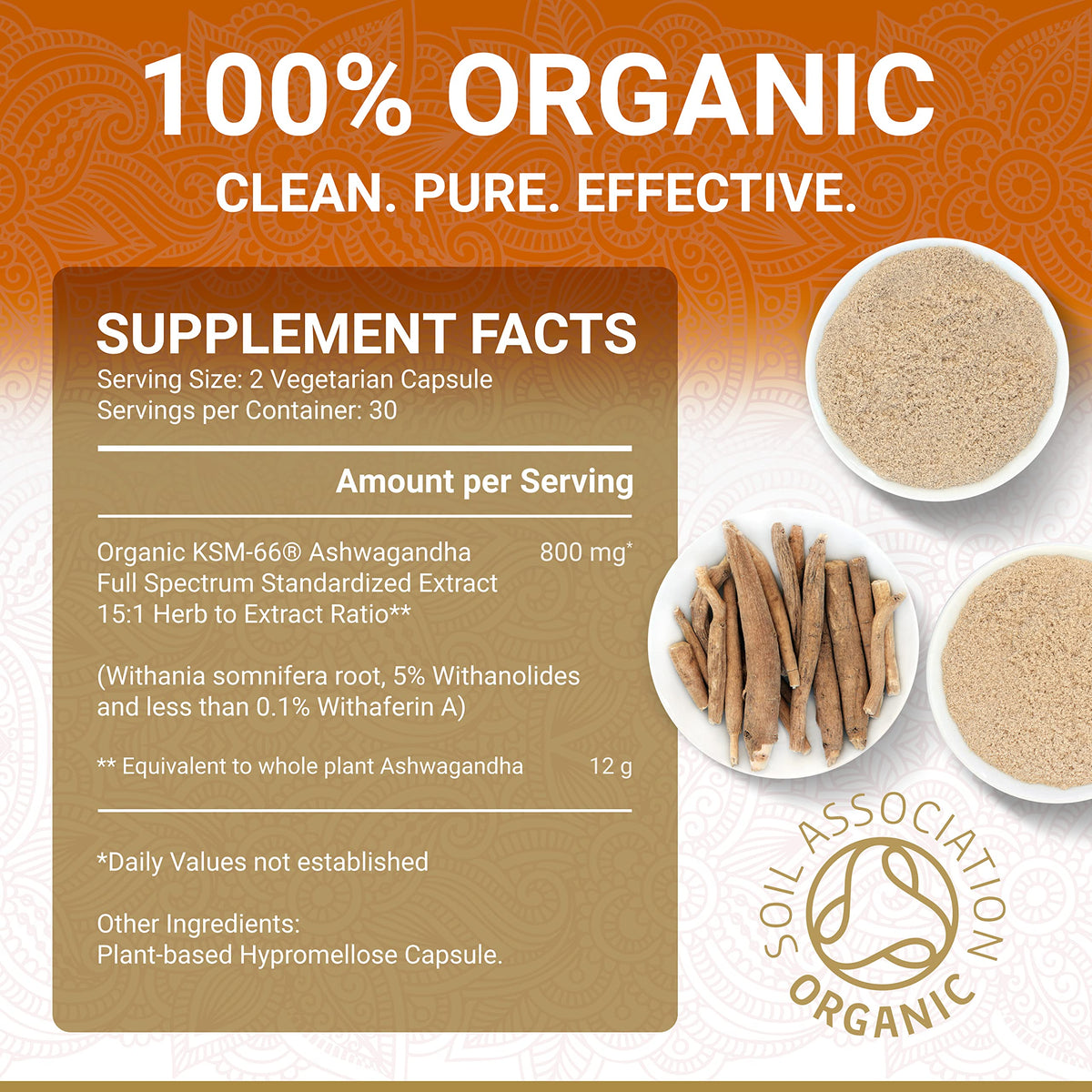 Organic Ashwagandha Root Extract Capsules R720400