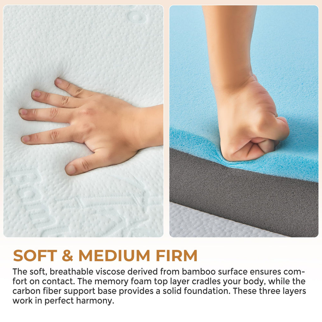 4 Inch Full Size Foldable Memory Foam Trifold Mattress K952