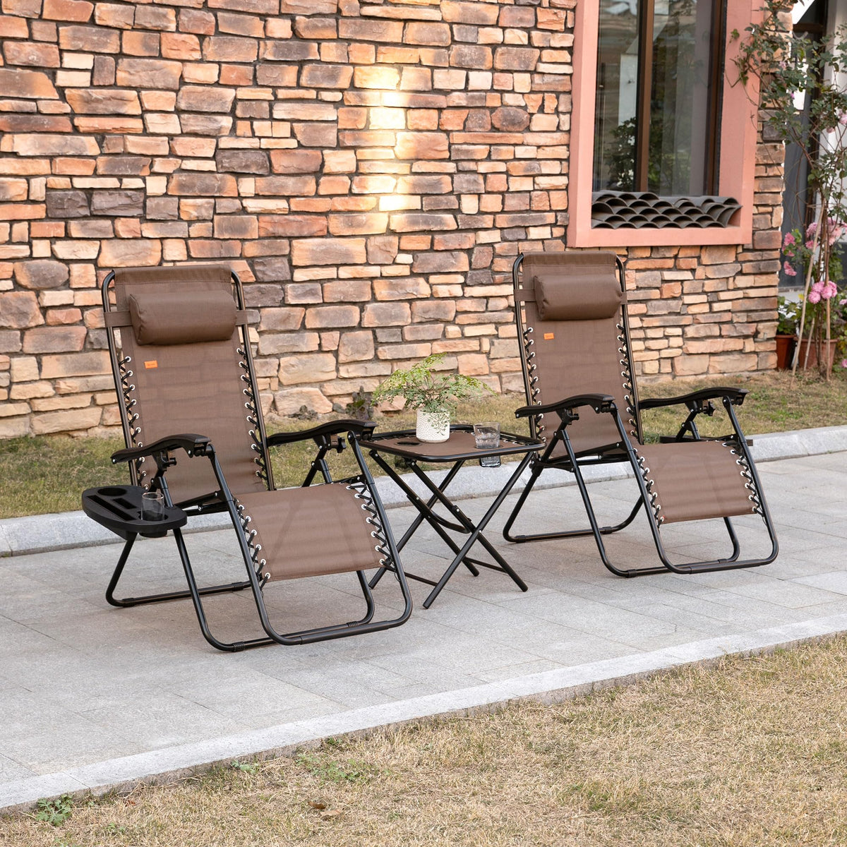 Zero Gravity Chair Set with Side Table E487101