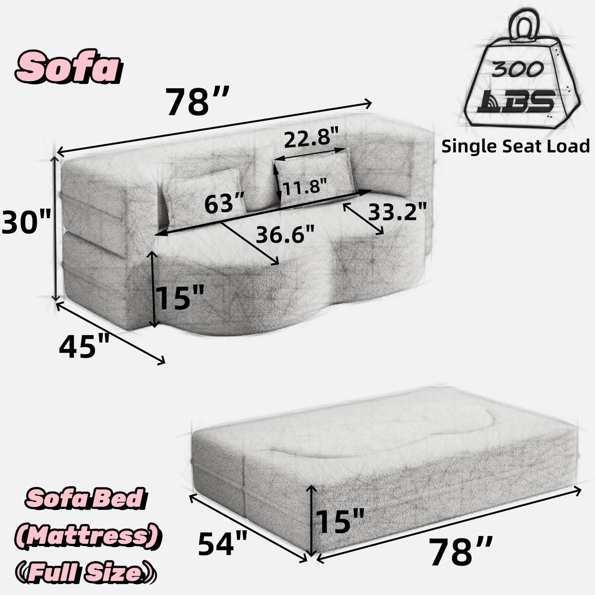 Convertible Futon Sofa Bed Q233