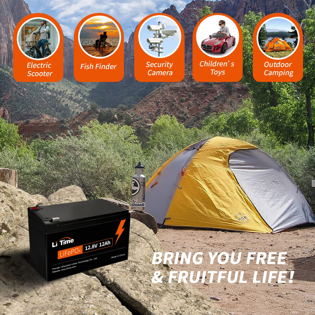 12V 12Ah Mini LiFePO4 Battery 2-Pack U1744