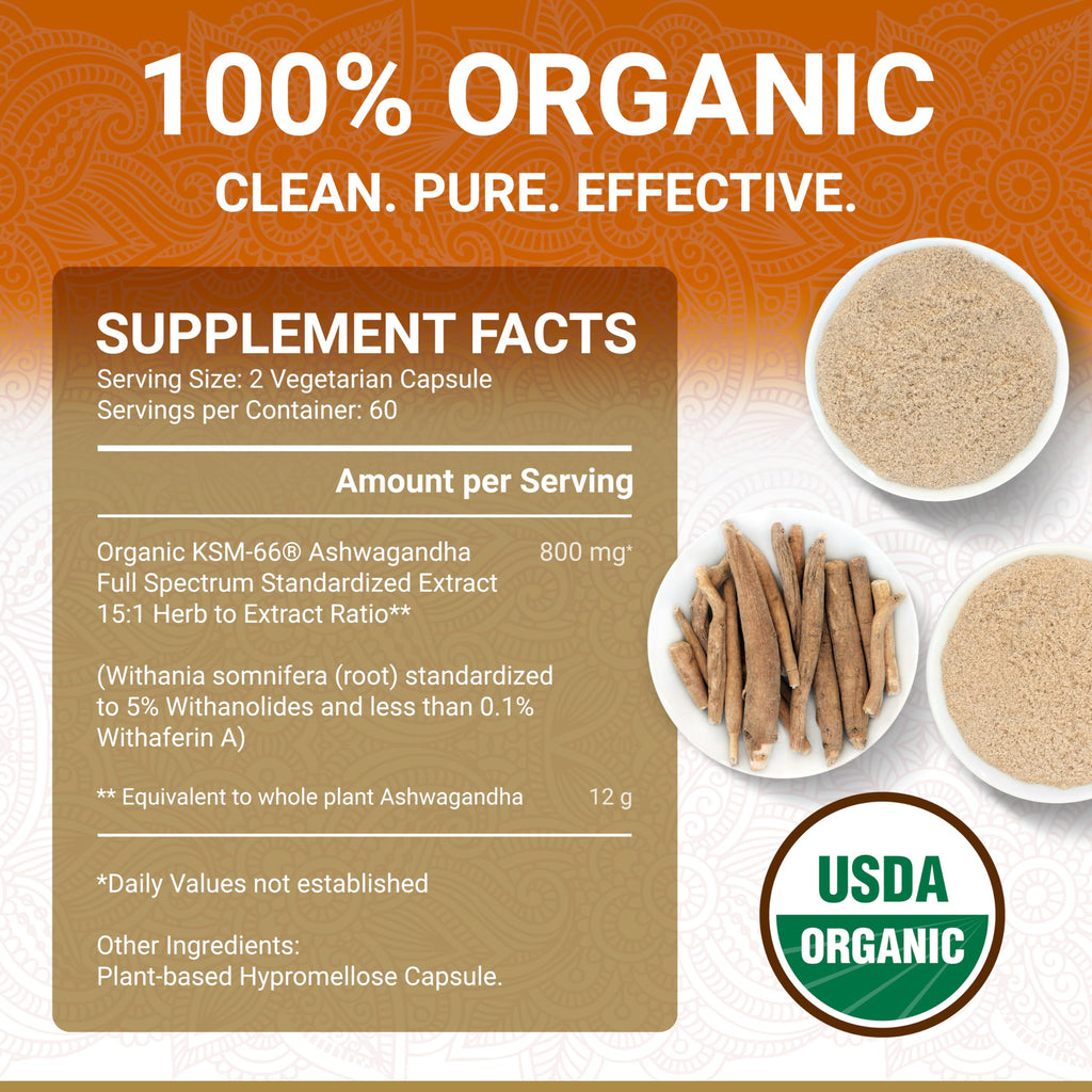 Organic Ashwagandha Root Extract Capsules R720400
